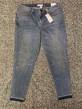 Lane Bryant Light Blue Skinny Jeans with Sequin Detail